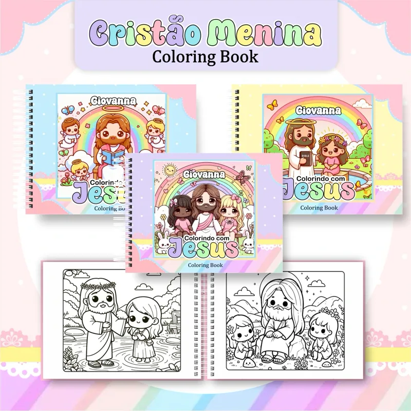 Amostras do livro Cristão Menina com páginas para colorir
