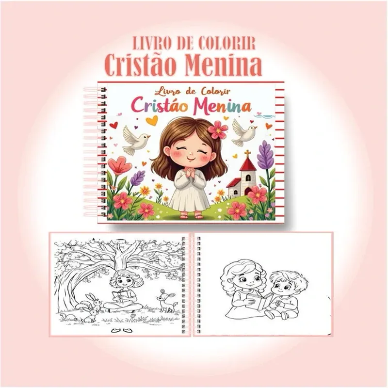 Capa e páginas internas do livro Cristão Menina